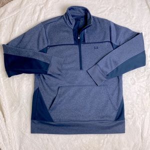Cinch mens used 1/4 zip up pull over navy blue